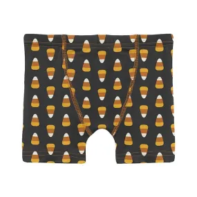 Boy's Print Bamboo Boxer Brief - Midnight Candy Corn