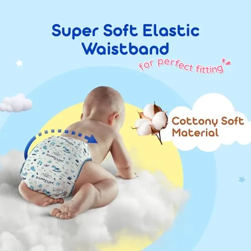 Bumtum Baby Diaper Pants, Medium/M Size, 87 Count, Double Layer Leakage Protection Infused With Aloe Vera, Cottony Soft High Absorb Technology