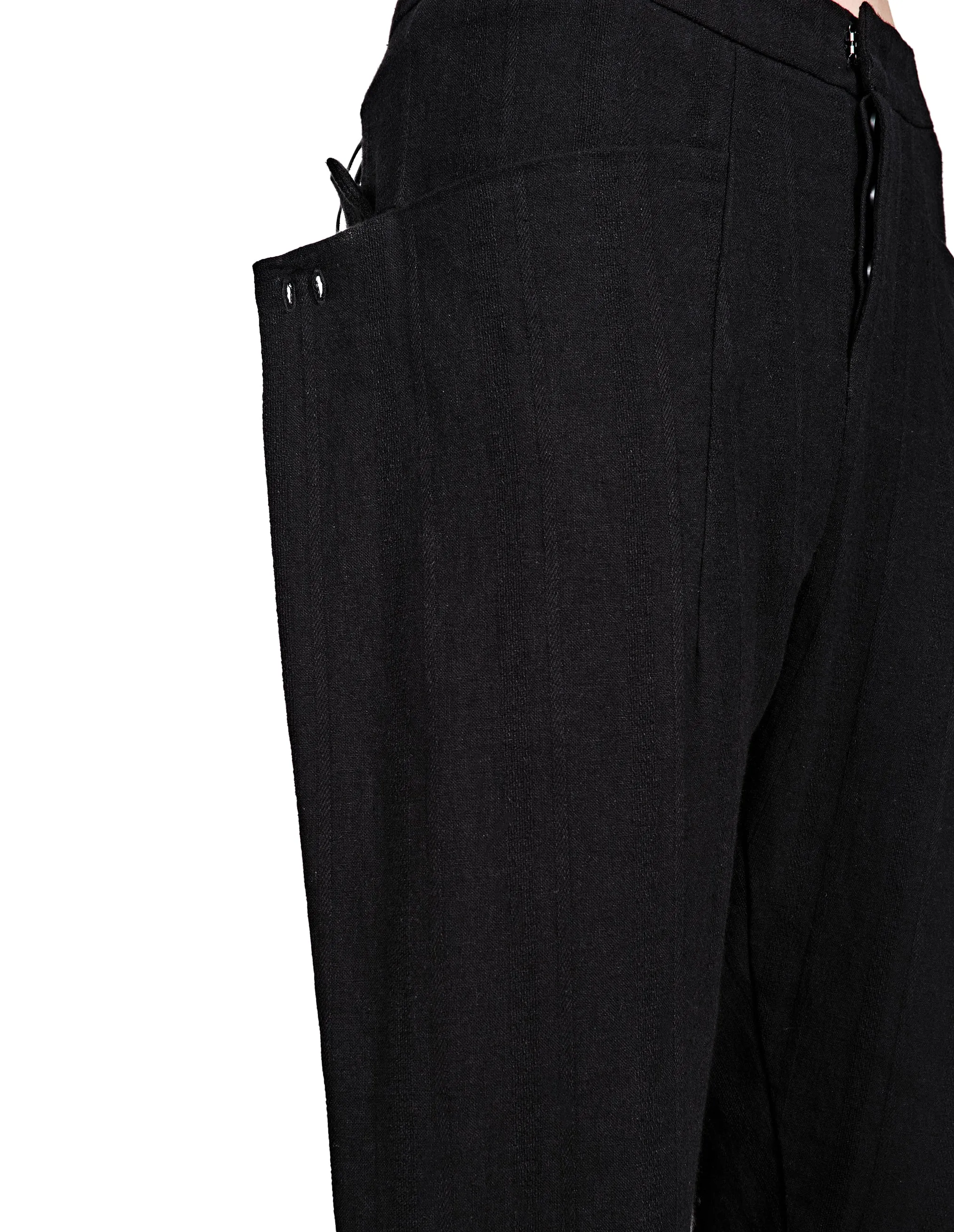 Buttoned Linen-Blend Pants
