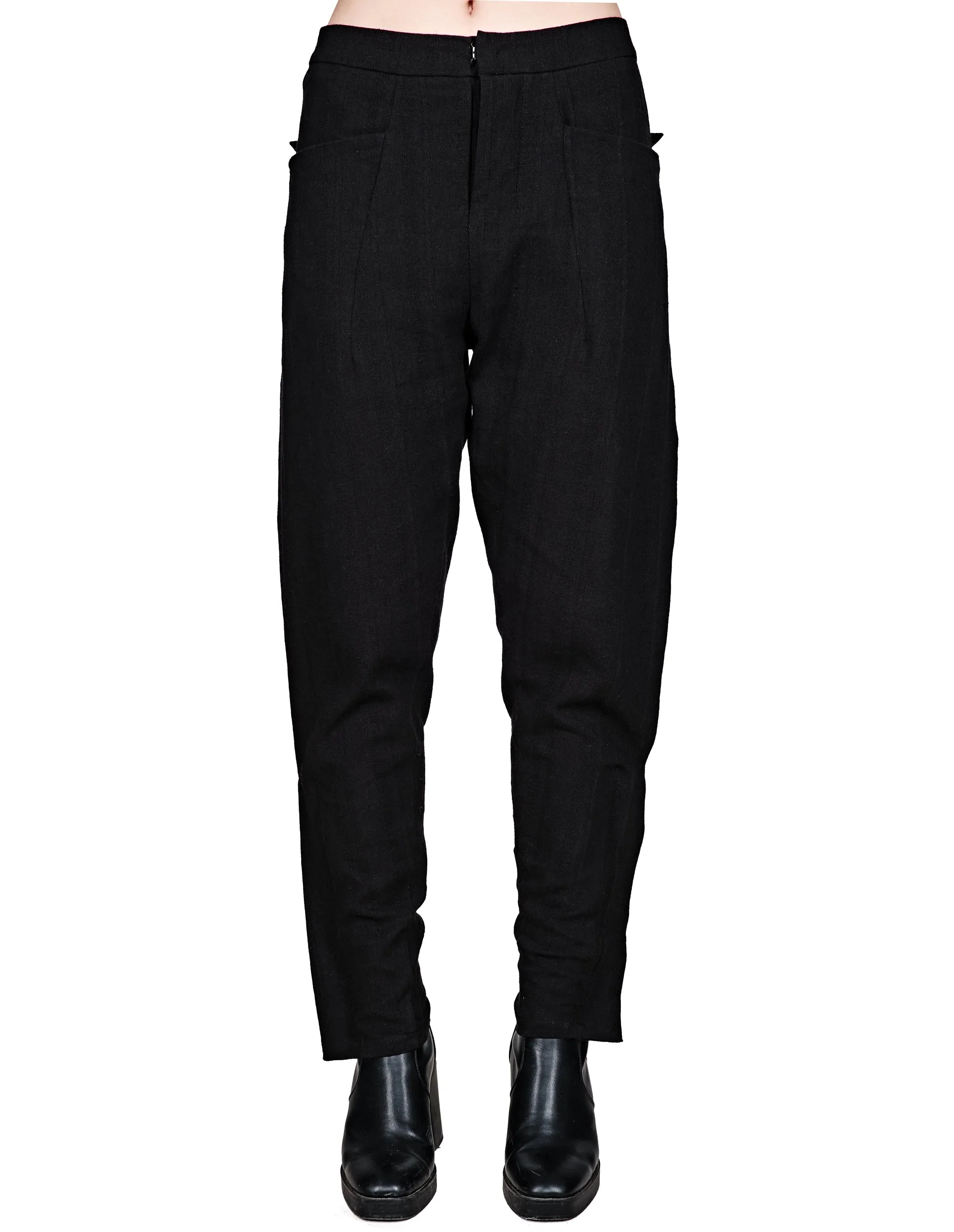 Buttoned Linen-Blend Pants