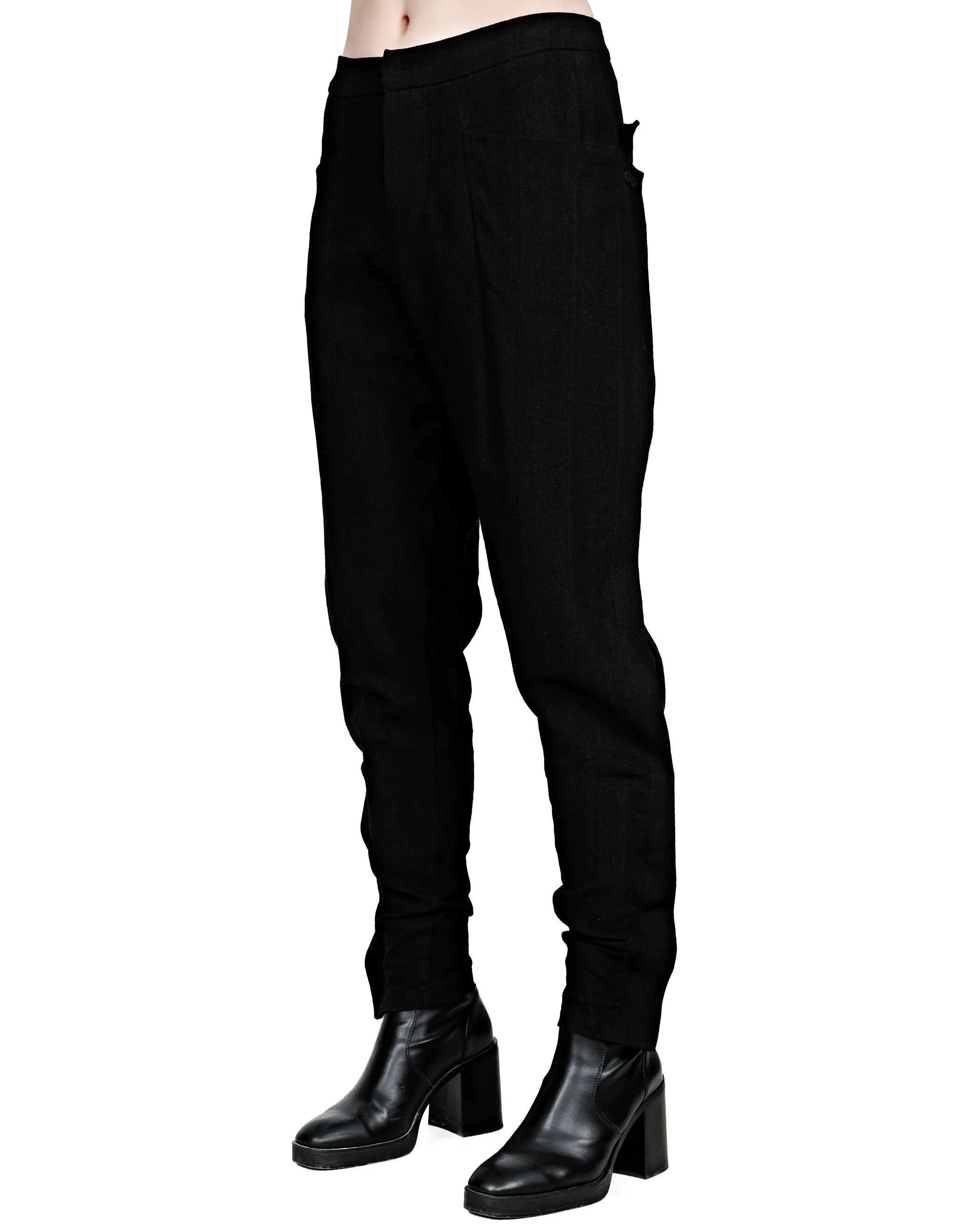 Buttoned Linen-Blend Pants
