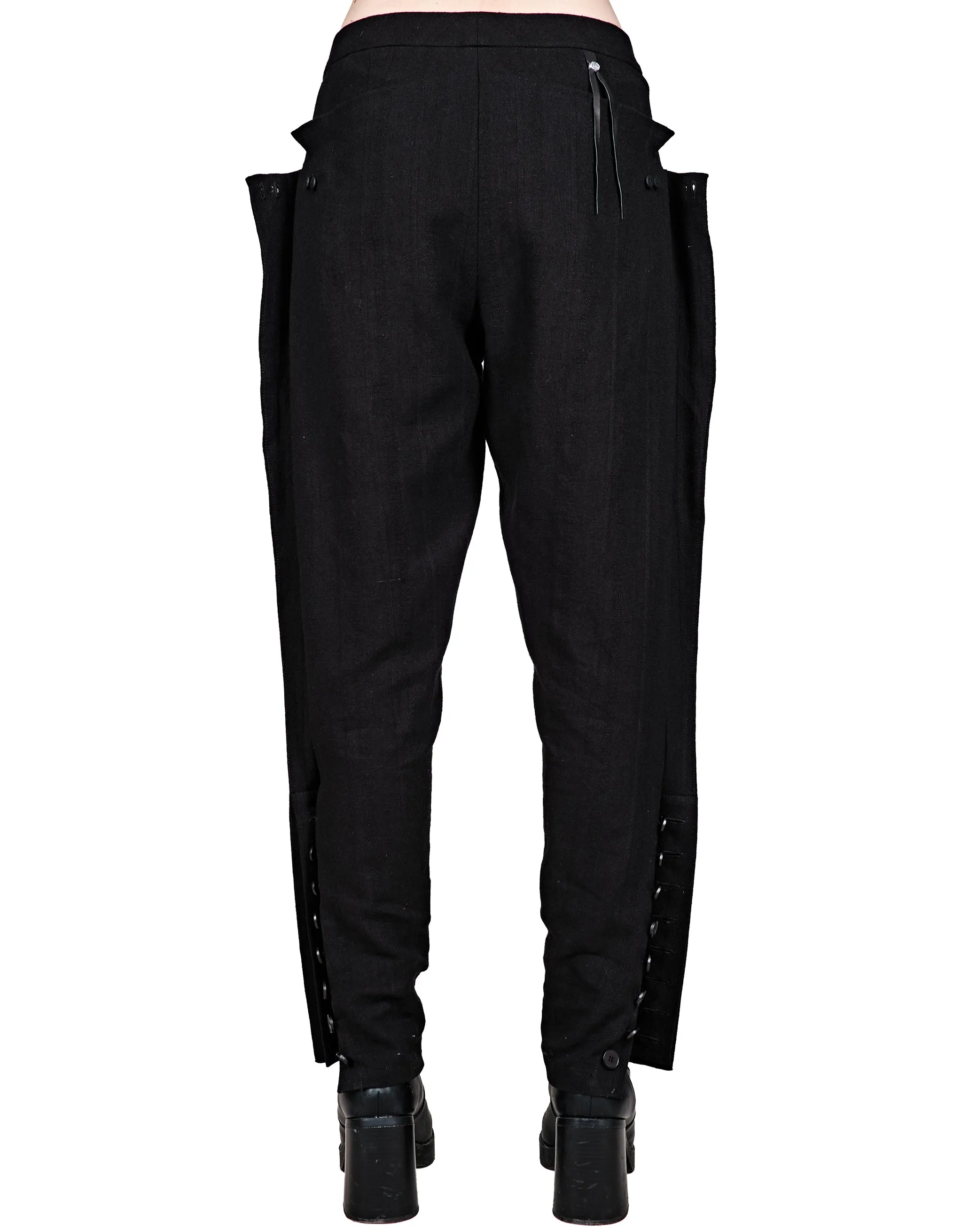 Buttoned Linen-Blend Pants