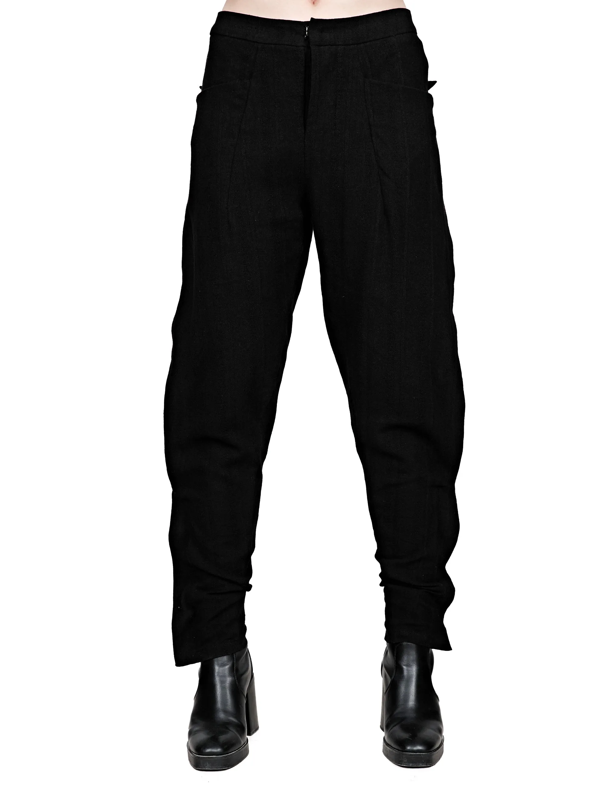 Buttoned Linen-Blend Pants