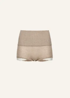 Cashmere knit shorts in beige