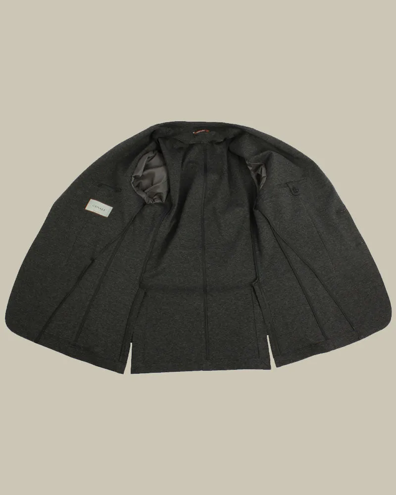 Charcoal Grey Unstructured Jersey Blazer