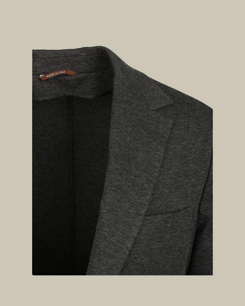 Charcoal Grey Unstructured Jersey Blazer