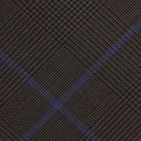 Checked Bespoke Wool Tie - Brown