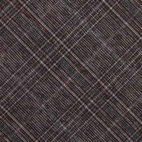 Checked Bespoke Wool Tie - Burgundy / Grey