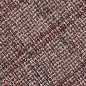 Checked Bespoke Wool Tie - Burgundy