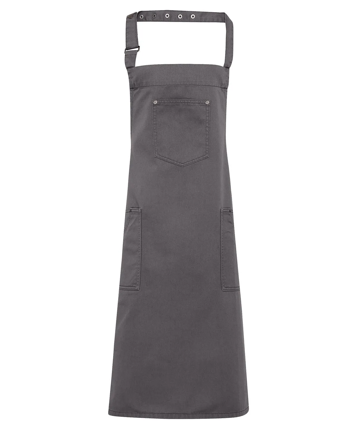 Chino cotton bib apron | Steel