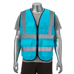 Class 2 3.8oz. Knitted Double Band Reflective Safety Vest With 4 Pockets