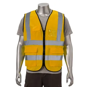 Class 2 3.8oz. Knitted Double Band Reflective Safety Vest With 4 Pockets