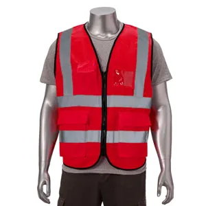 Class 2 3.8oz. Knitted Double Band Reflective Safety Vest With 4 Pockets