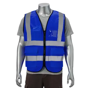 Class 2 3.8oz. Knitted Double Band Reflective Safety Vest With 4 Pockets