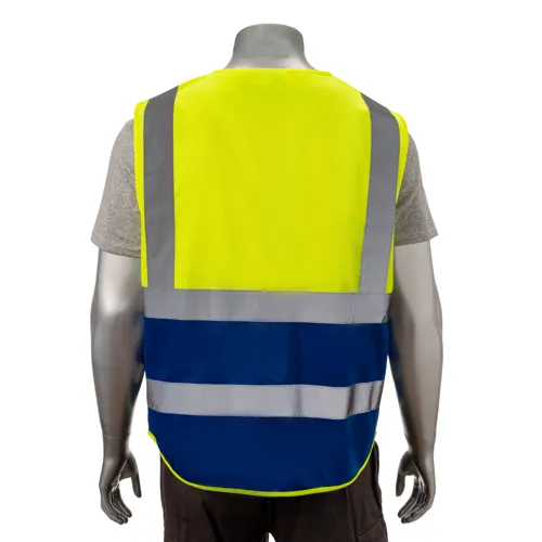 Class 2 3.8oz. Knitted Double Band Reflective Safety Vest With 4 Pockets