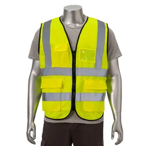 Class 2 3.8oz. Knitted Double Band Reflective Safety Vest With 4 Pockets