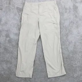 Columbia Sportswear Womens Chino Pant Wide Leg Pockets Mid Rise Beige SZ 10 Reg