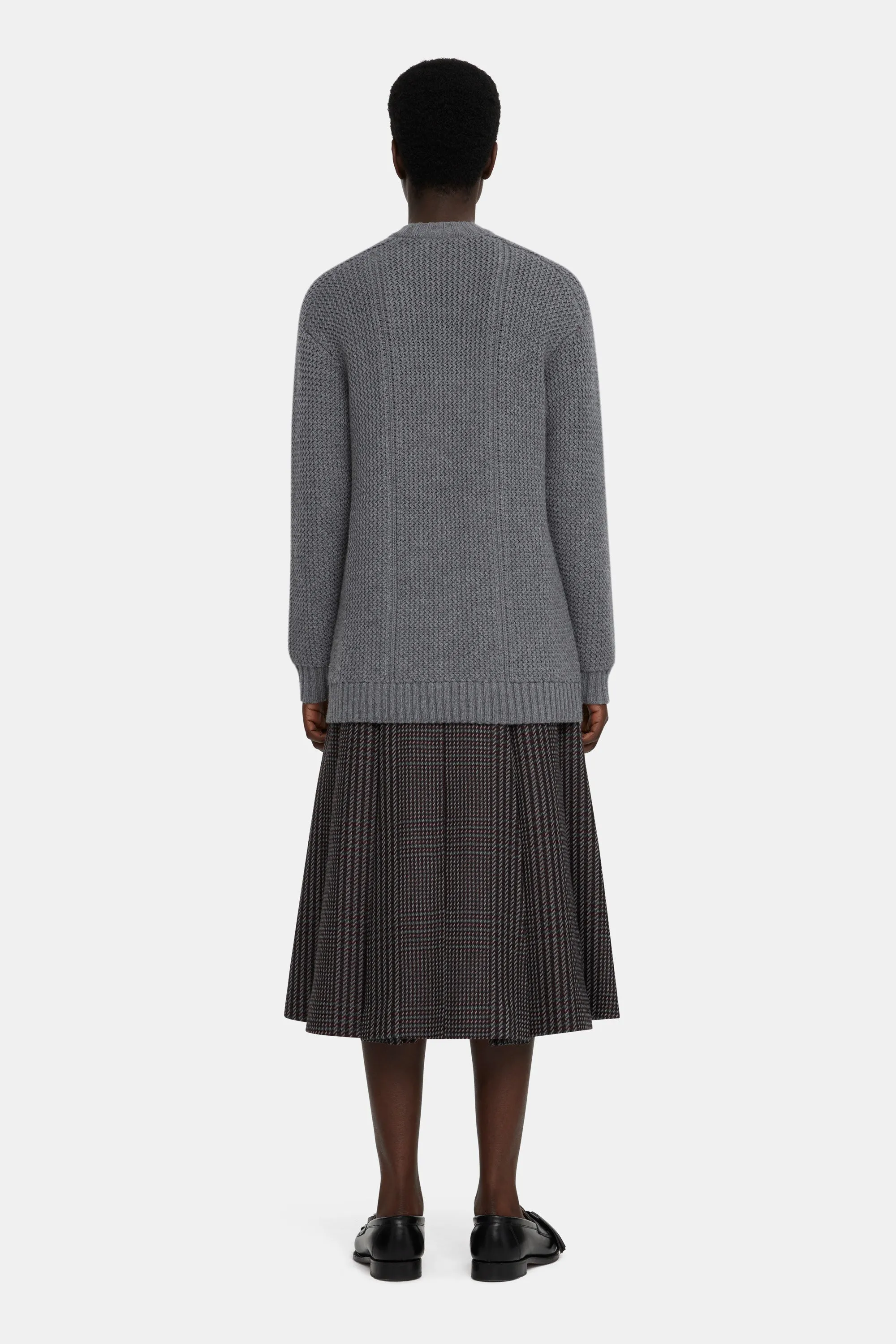 Combey Knitted Jumper in Marl Grey