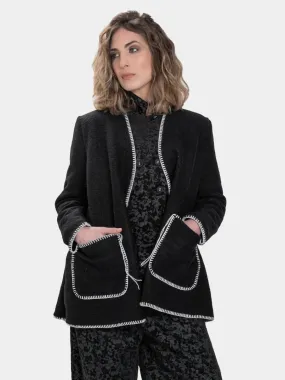 Contrast Seamed Pocket Cardigan