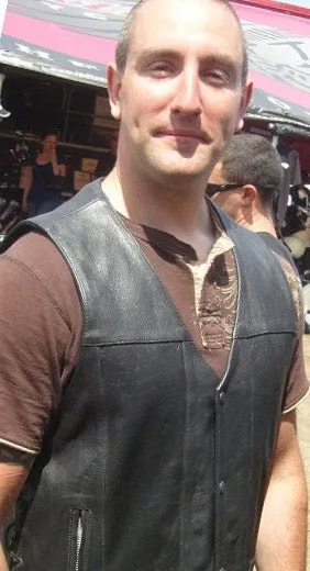 COVINGTON - Men Motorcycle Leather Vest - Gun Pocket, Side Lace, Single panel back, Buffalo Nickle Snaps