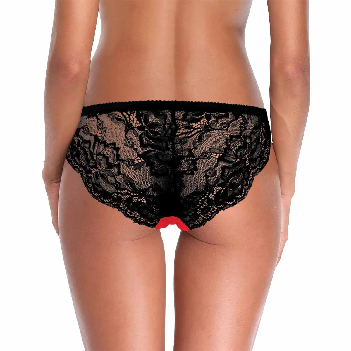 Custom Face Sexy Underwear Personalized Red Women's Lace Panty Valentine's Day Gift For Her