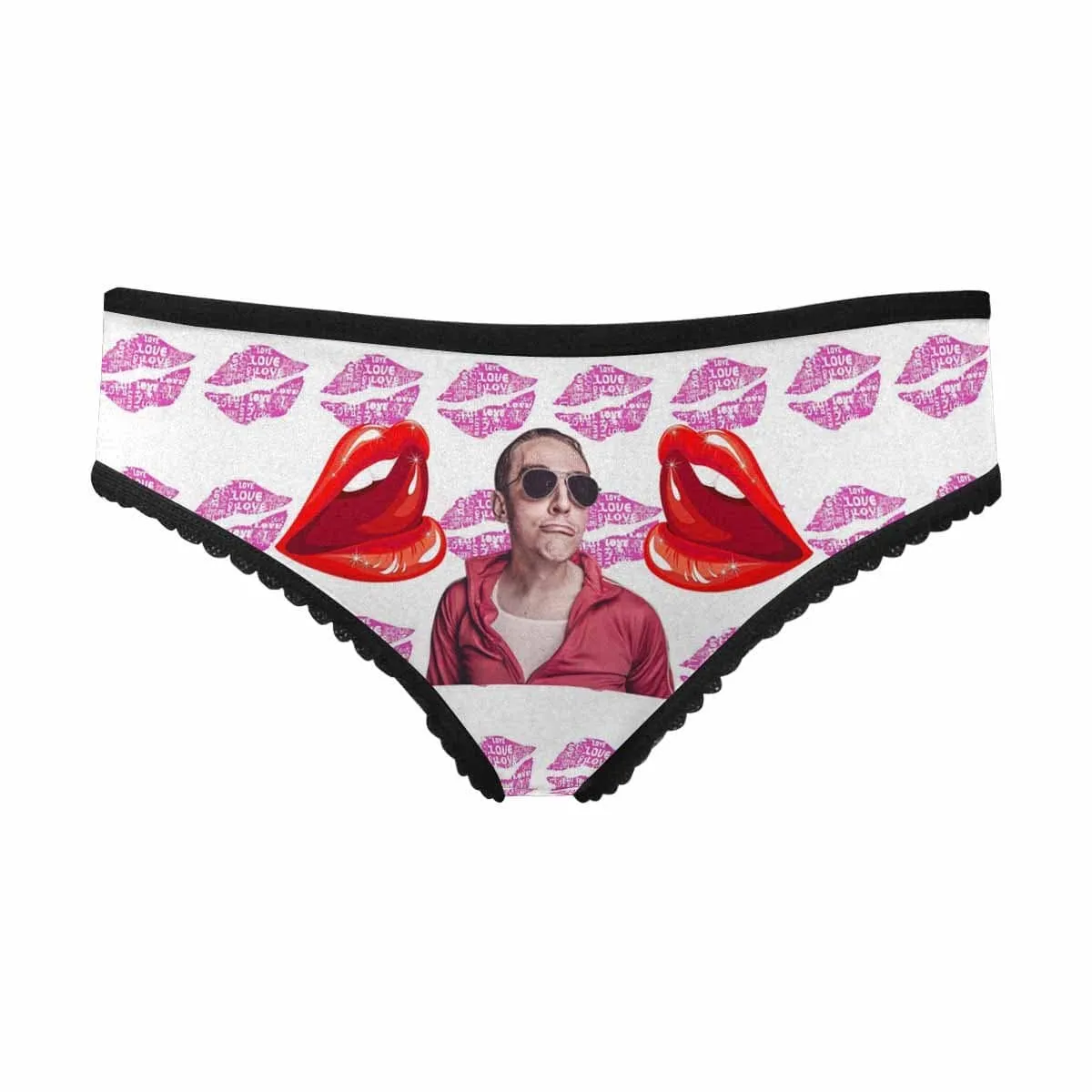 Custom Lip Print Underwear Personalized Photo Women's All Over Print High-cut Briefs Honeymoon for Her