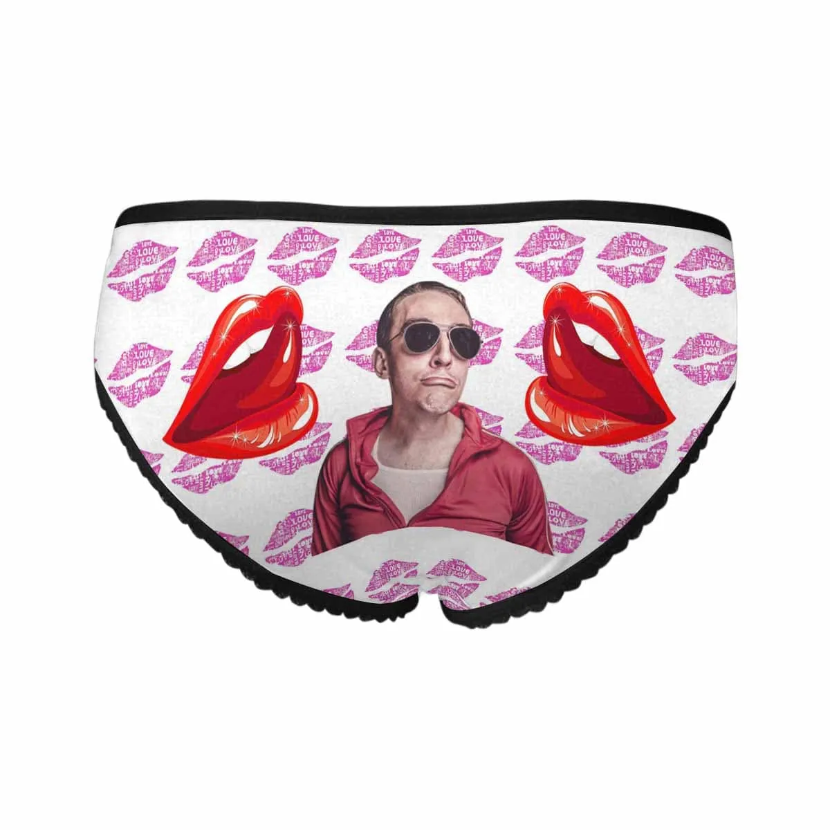 Custom Lip Print Underwear Personalized Photo Women's All Over Print High-cut Briefs Honeymoon for Her