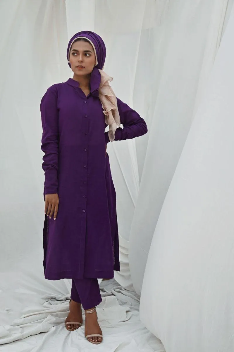 Deepak & Fahad - BAL-W010 - Purple - Hand Weaved Cotton - 2 Piece