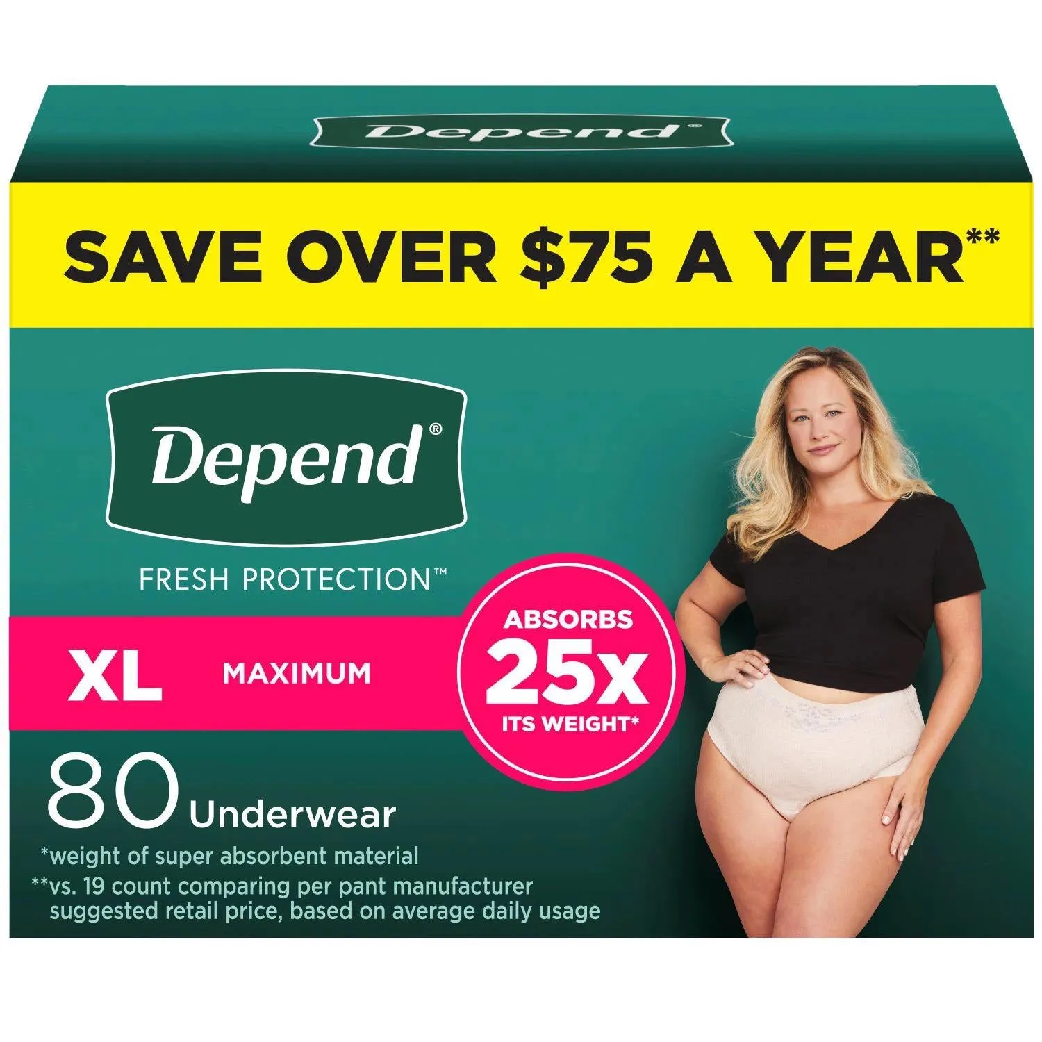 Depend Fresh Protection Incontinence Underwear for Women, Choose Your Size