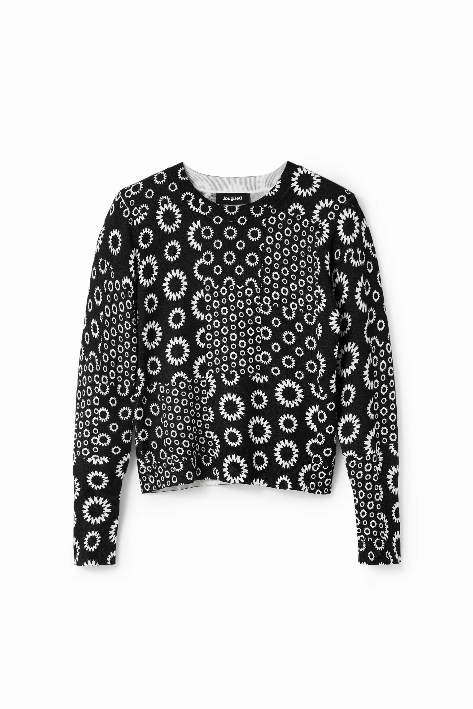 Desigual Luka Heritage Black 1960s Patchwork Jumper 23WWJF52