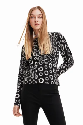 Desigual Luka Heritage Black 1960s Patchwork Jumper 23WWJF52