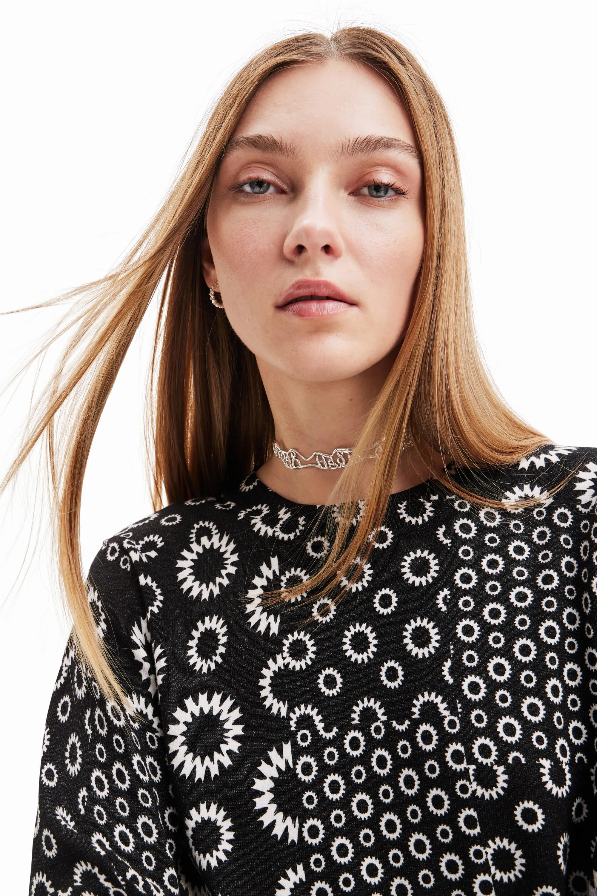 Desigual Luka Heritage Black 1960s Patchwork Jumper 23WWJF52