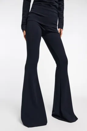 Dorothee Schumacher Slim Pants with Flared Leg in Navy