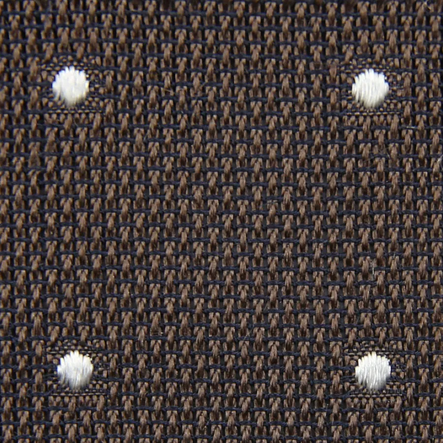 Dotted Grenadine / Garza Fina Bespoke Tie - Brown / White