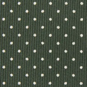 Dotted Printed Silk Bespoke Tie - Olive