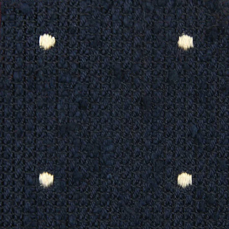 Dotted Shantung Grenadine Bespoke Tie - Navy / White