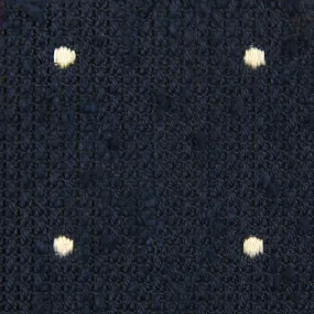Dotted Shantung Grenadine Bespoke Tie - Navy / White