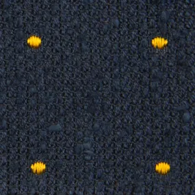 Dotted Shantung Grenadine Bespoke Tie - Navy / Yellow