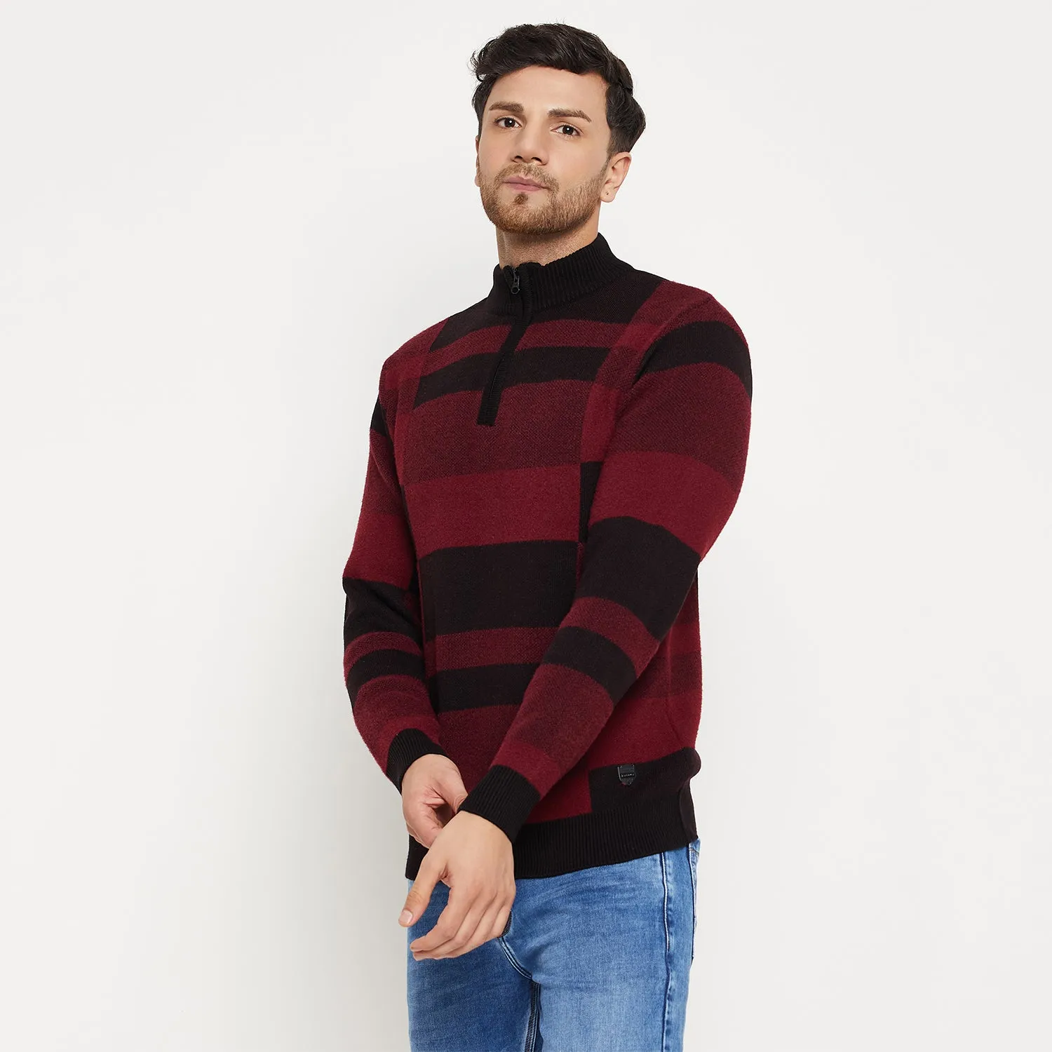 Duke Stardust Men Full Sleeve Half Zip Pullover (SDS2142)