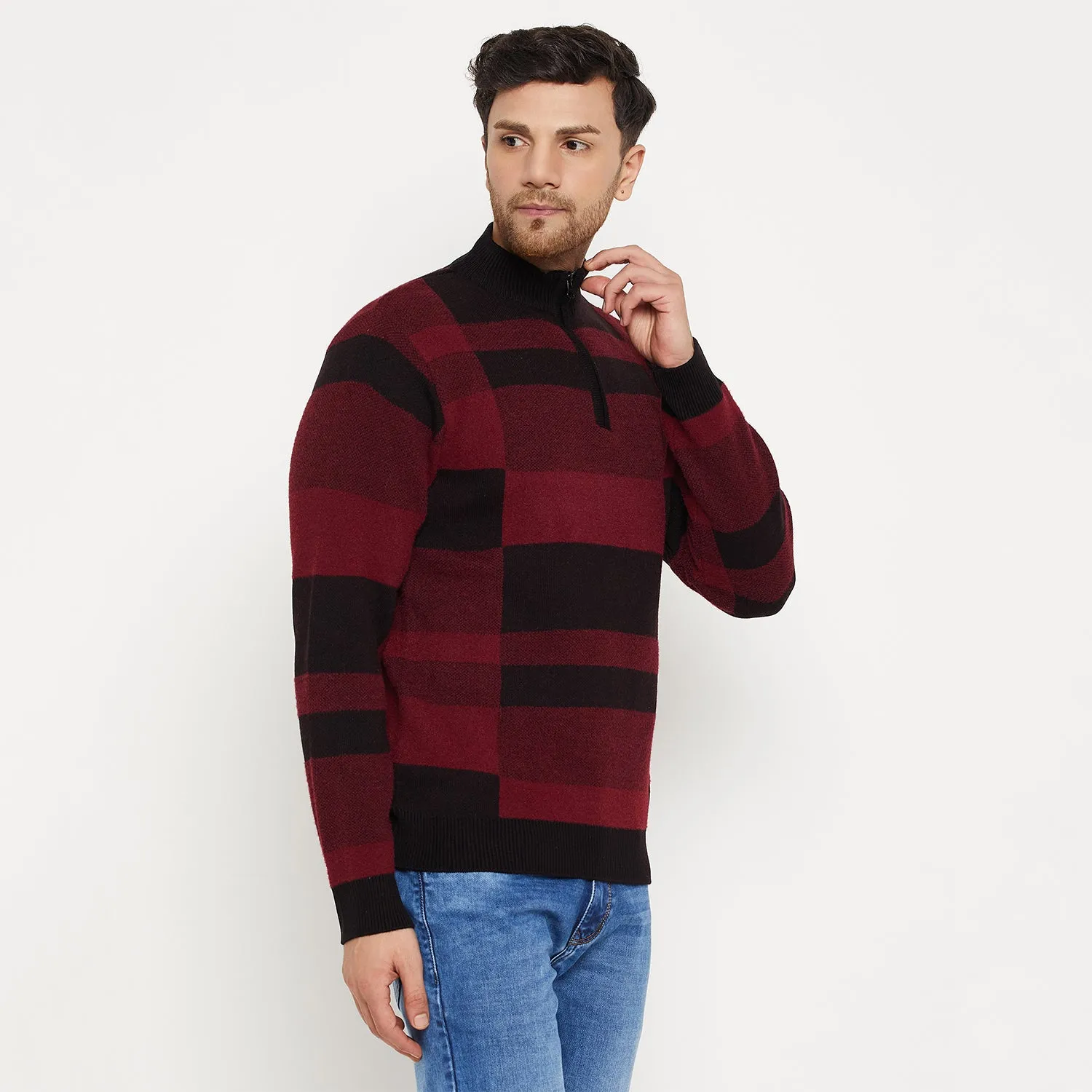 Duke Stardust Men Full Sleeve Half Zip Pullover (SDS2142)