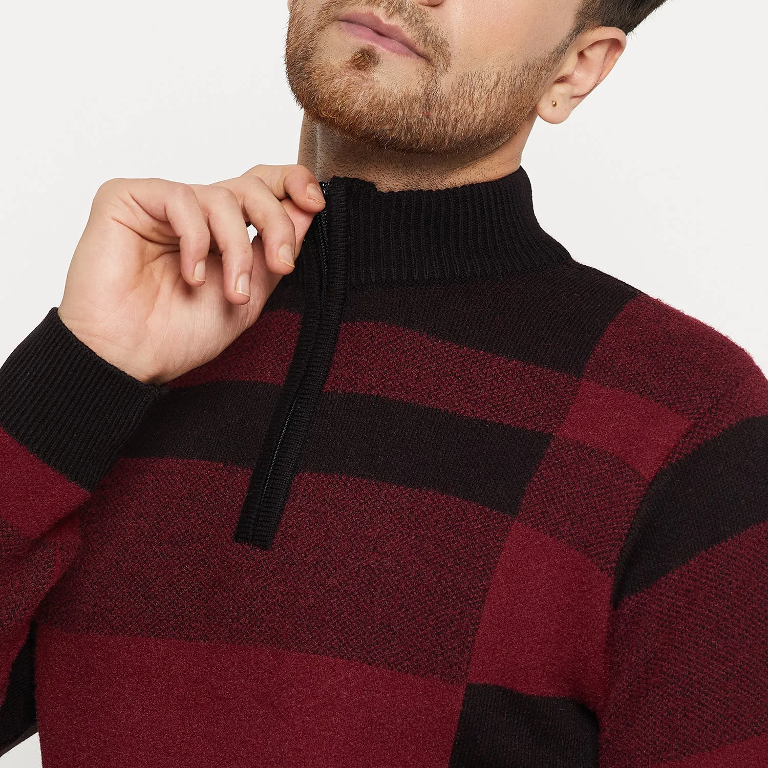Duke Stardust Men Full Sleeve Half Zip Pullover (SDS2142)