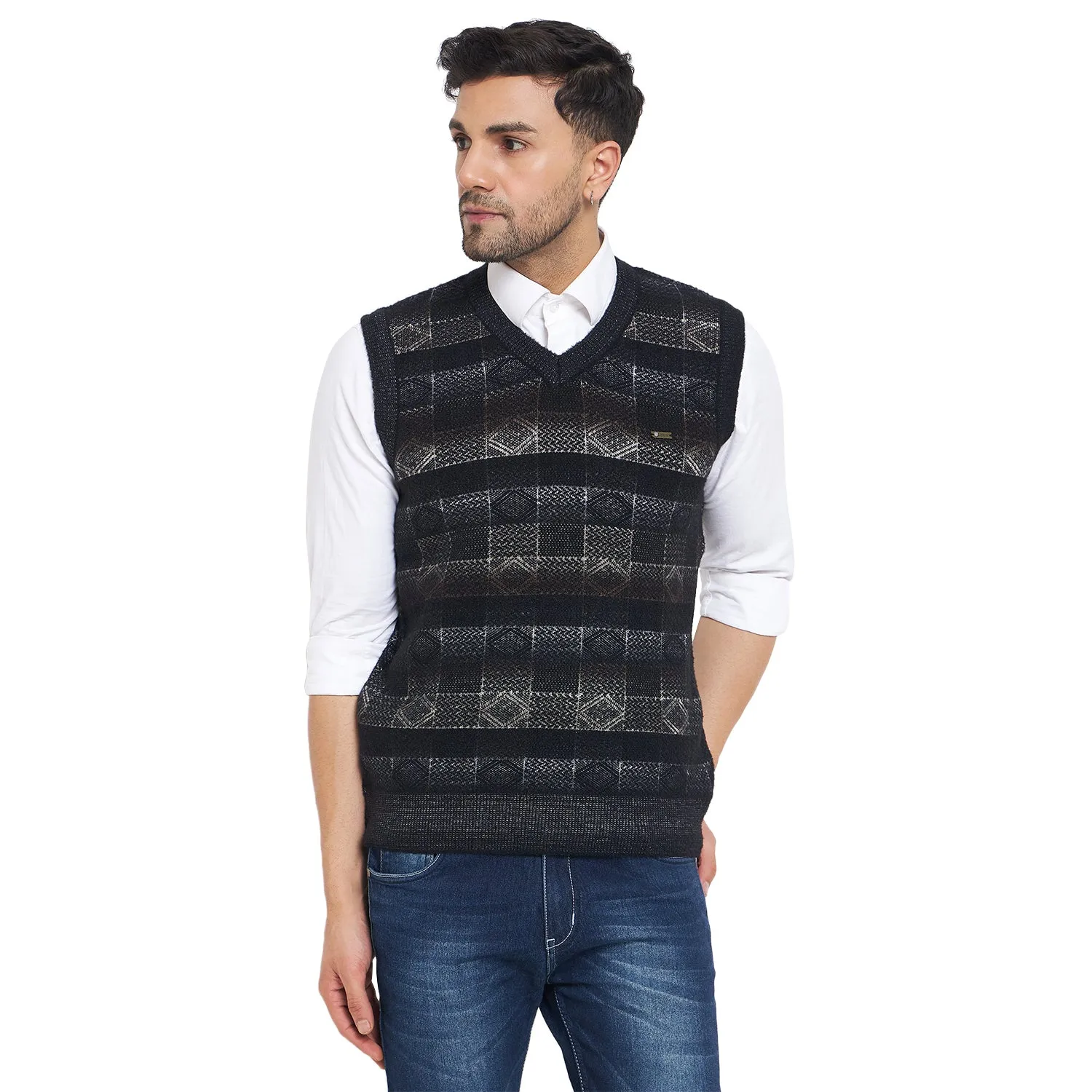 Duke Stardust Men Sleeveless V Neck Sweater (SDS2163)