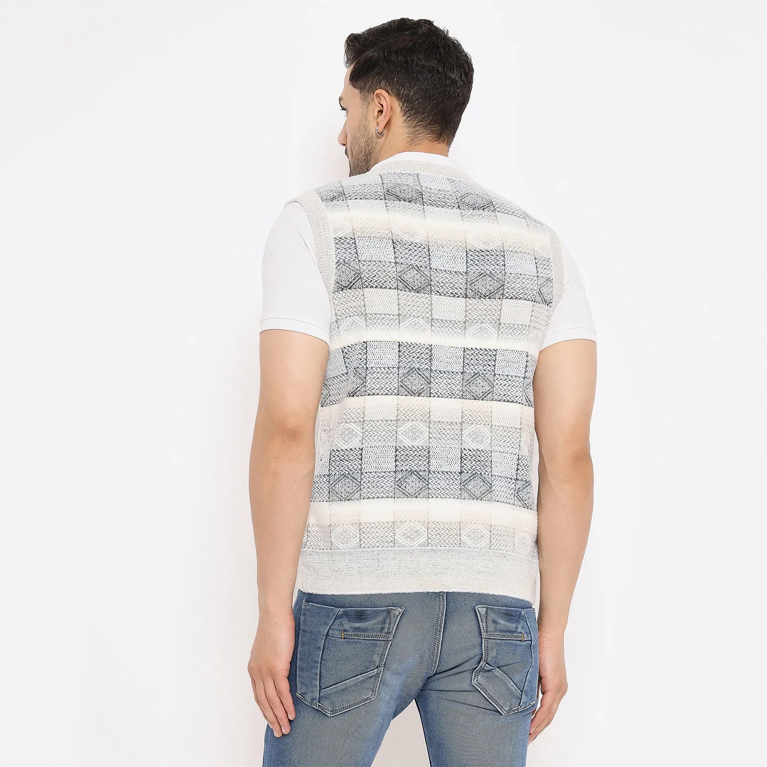 Duke Stardust Men Sleeveless V Neck Sweater (SDS2163)