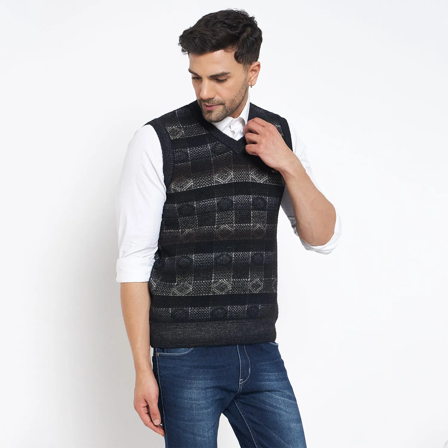Duke Stardust Men Sleeveless V Neck Sweater (SDS2163)