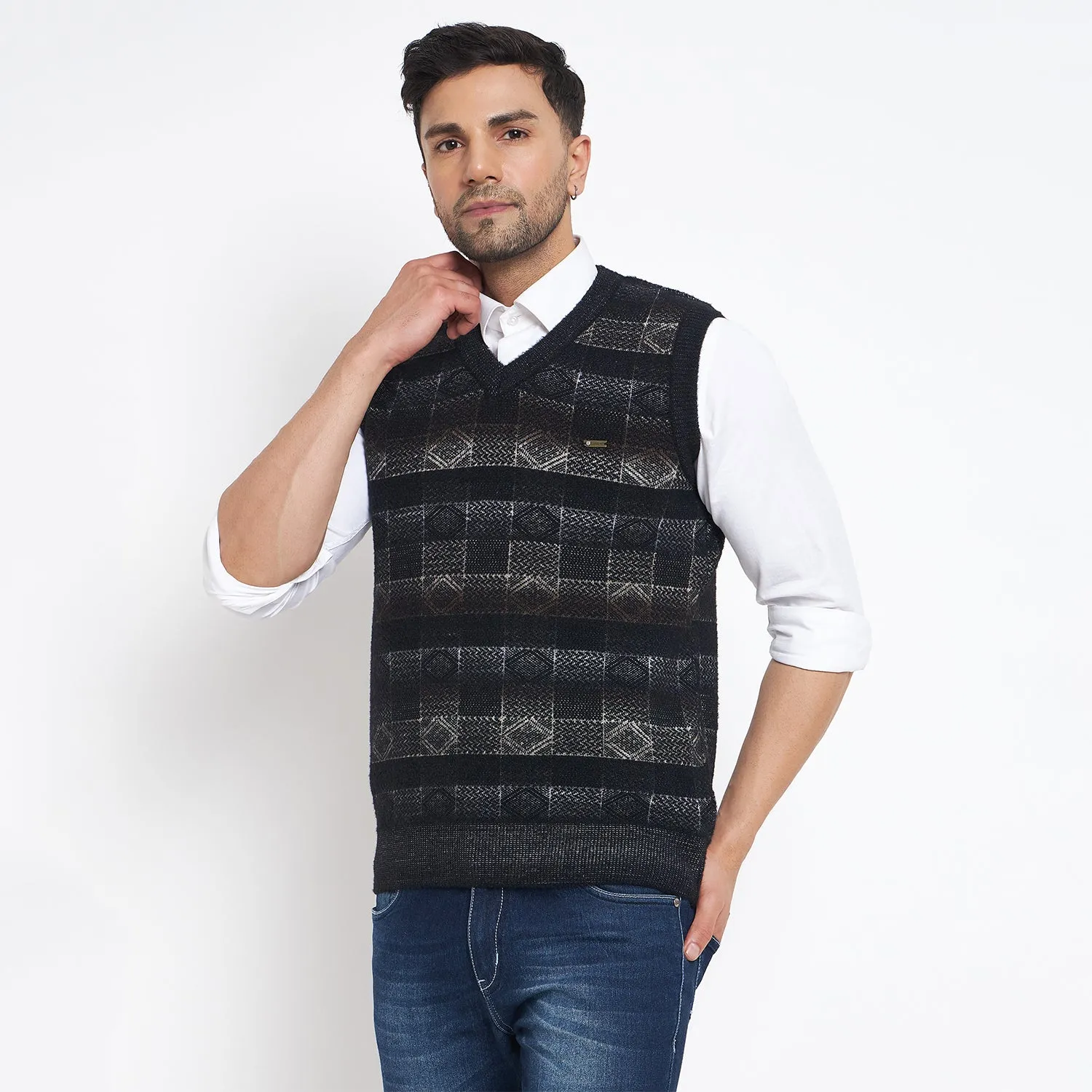Duke Stardust Men Sleeveless V Neck Sweater (SDS2163)