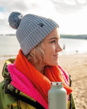 EB BEANIE: 002 - Ice Blue Marl Ribbed Knit