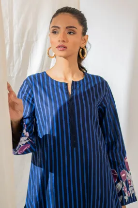 Ego - Stripes 2 piece - Navy - Hand Screen Print - Cambric