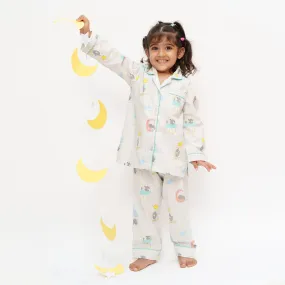 Elephant On Cloud Cotton Notched Pyjama Set