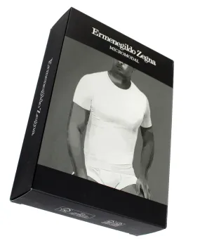 Ermenegildo Zegna T-Shirt Round Neck White Micromodal S SALE