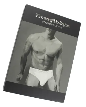 Ermenegildo Zegna Underwear Gray Stretch Cotton Midi Brief XL REDUCED - SALE